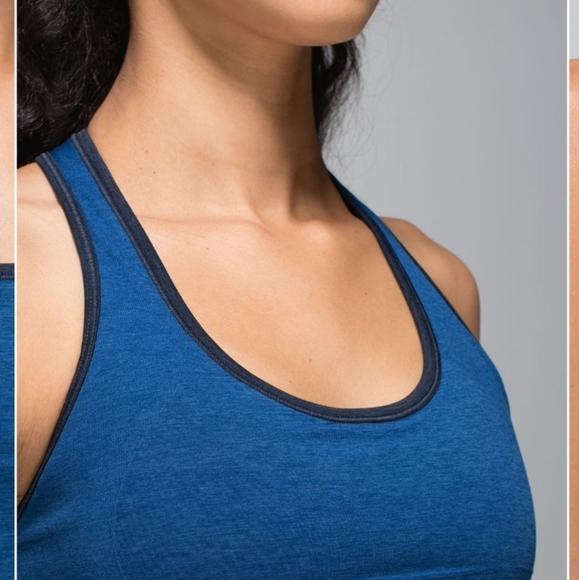 Lululemon Ebb & Flow Racerback Tank Size 6 Poseidon Blue Hydra Blue - Picture 4 of 15